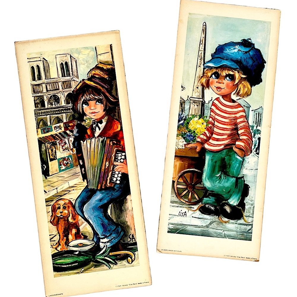 Vintage Big Eye Paris Mid Century Children’s Art 1960s Retro Decor Kitsch
